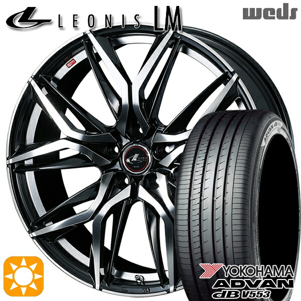 20アルファード 245/40R19 98W XL ヨコハマ アドバンデシベル V553 Weds レオニス LM PBMC (パールブラック/ミラーカット) 19インチ 8.0J 5H114.3 サマータイヤホイールセット