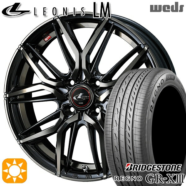 アクア マツダ2 ノート 185/65R15 92H XL ブリヂストン レグノ GRX3 Weds レオニス LM PBMC/TI (パールブラック ミラーカット/チタントップ) 15インチ 5.5J 4H100 サマータイヤホイールセット