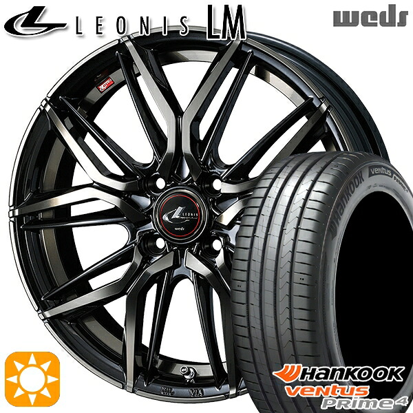 195/65R16 92V ハンコック ベンタスプライム4 K135 Weds レオニス LM PBMC/TI (パールブラック ミラーカット/チタントップ) 16インチ 6.0J 4H100 サマータイヤホイールセット