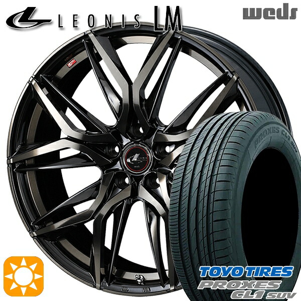 C-HR カローラクロス 215/60R17 96H トーヨー プロクセス CL1 SUV Weds レオニス LM PBMC/TI (パールブラック ミラーカット/チタントップ) 17インチ 7.0J 5H114.3 サマータイヤホイールセット|タイヤホイール激安王国