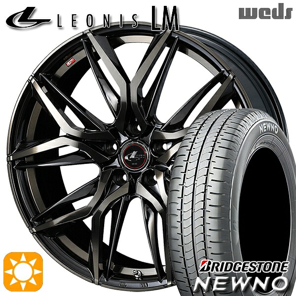 215/60R16 95H ブリヂストン ニューノ Weds レオニス LM PBMC/TI (パールブラック ミラーカット/チタントップ) 16インチ 6.5J 5H114.3 サマータイヤホイールセット 102,300円