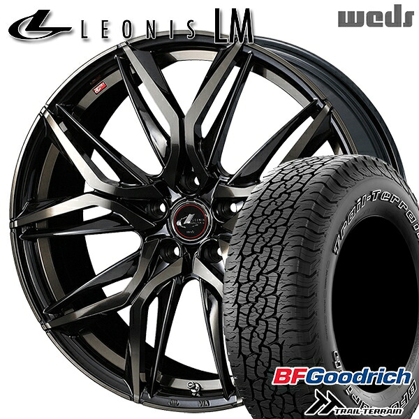 225/65R17 102T ORWL BFグッドリッチ トレールテレーン Weds レオニス LM PBMC/TI (パールブラック ミラーカット/チタントップ) 17インチ 7.0J 5H114.3 サマータイヤホイールセット｜タイヤホイール激安王国