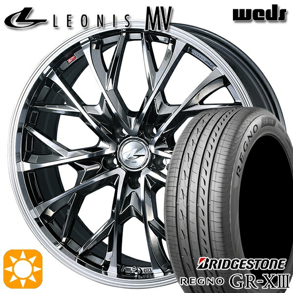 205/50R17 89V ブリヂストン レグノ GRX3 Weds レオニス MV BMCMC (ブラックメタルコート ミラーカット) 17インチ 7.0J 5H100 サマータイヤホイールセット|タイヤホイール激安王国
