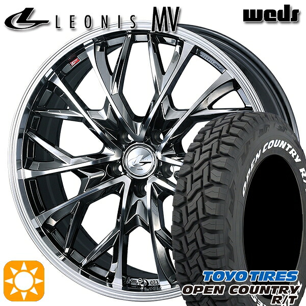 235/70R16 106Q トーヨー オープンカントリー R/T ホワイトレター Weds レオニス MV BMCMC (ブラックメタルコート ミラーカット) 16インチ 6.5J 5H114.3 サマータイヤホイールセット｜タイヤホイール激安王国