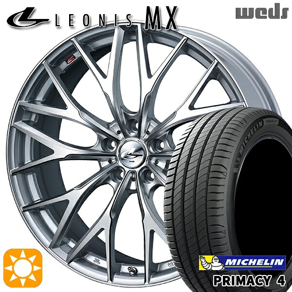 マークX レクサスIS 235/40R19 96W XL VOL ミシュラン プライマシー4 Weds レオニス MX HS/SC (ハイパーシルバー/SCマシニング) 19インチ 8.0J 5H114.3 サマータイヤホイールセット