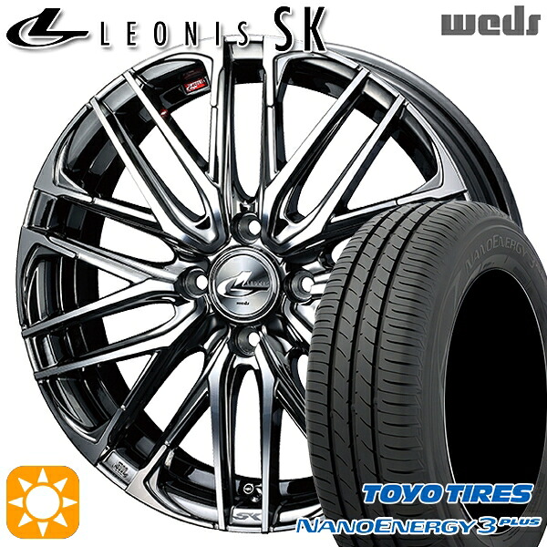 205/60R16 92H トーヨー ナノエナジー3プラス Weds レオニス SK BMCMC (ブラックメタルコート ミラーカット) 16インチ 6.0J 4H100 サマータイヤホイールセット