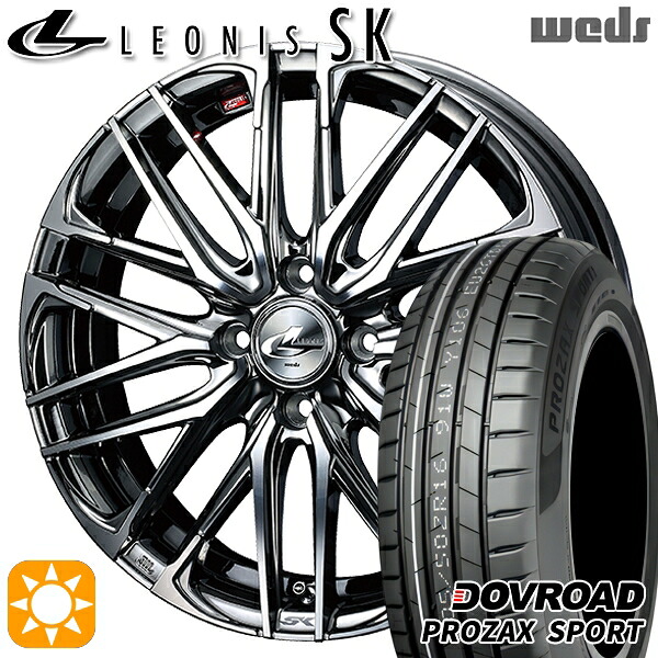 4/20ﾎﾟｲﾝﾄ10倍★マツダ2 ノート 205/45R17 88W XL DOVROAD プロザックススポーツ Weds レオニス SK BMCMC (ブラックメタルコート ミラーカット) 17インチ 6.5J 4H100 サマータイヤホイールセット