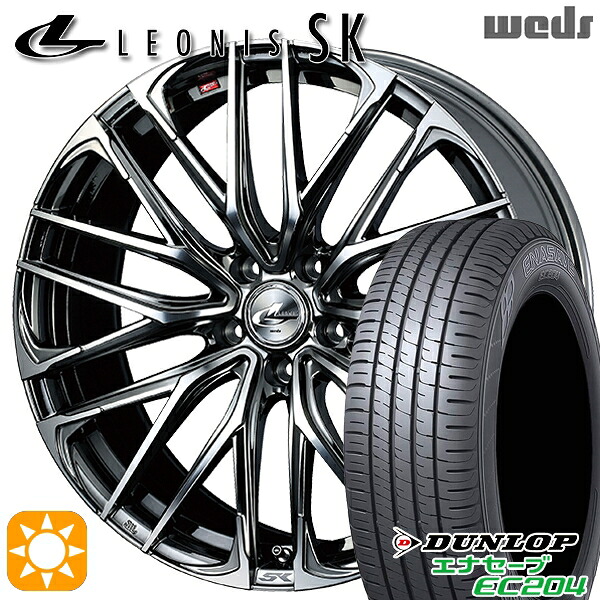 225/45R18 95W XL ダンロップ エナセーブ EC204 Weds レオニス SK BMCMC (ブラックメタルコート ミラーカット) 18インチ 7.0J 5H114.3 サマータイヤホイールセット