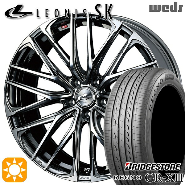 ウィッシュ カローラスポーツ 205/50R17 89V ブリヂストン レグノ GRX3 Weds レオニス SK BMCMC (ブラックメタルコート ミラーカット) 17インチ 7.0J 5H100 サマータイヤホイールセット|タイヤホイール激安王国