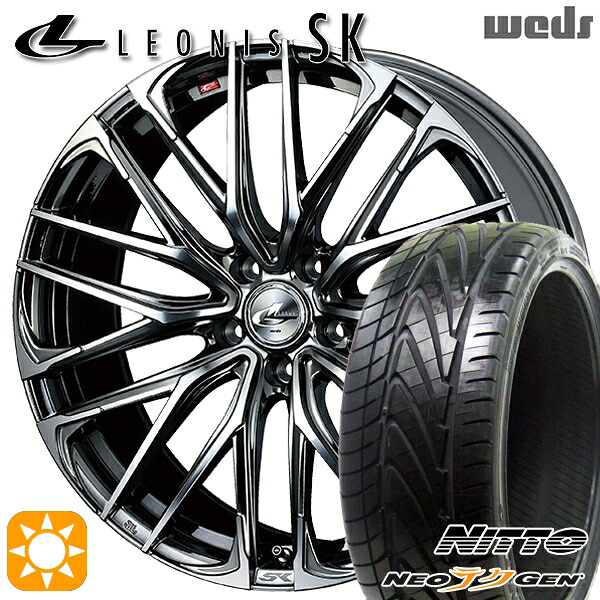4/20ﾎﾟｲﾝﾄ10倍★225/30R20 85W ニットー NEOテクGEN Weds レオニス SK BMCMC (ブラックメタルコート ミラーカット) 20インチ 8.5J 5H114.3 サマータイヤホイールセット