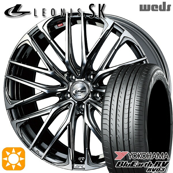 245/35R20 95W XL ヨコハマ ブルーアース RV03 Weds レオニス SK BMCMC (ブラックメタルコート ミラーカット) 20インチ 8.5J 5H114.3 サマータイヤホイールセット