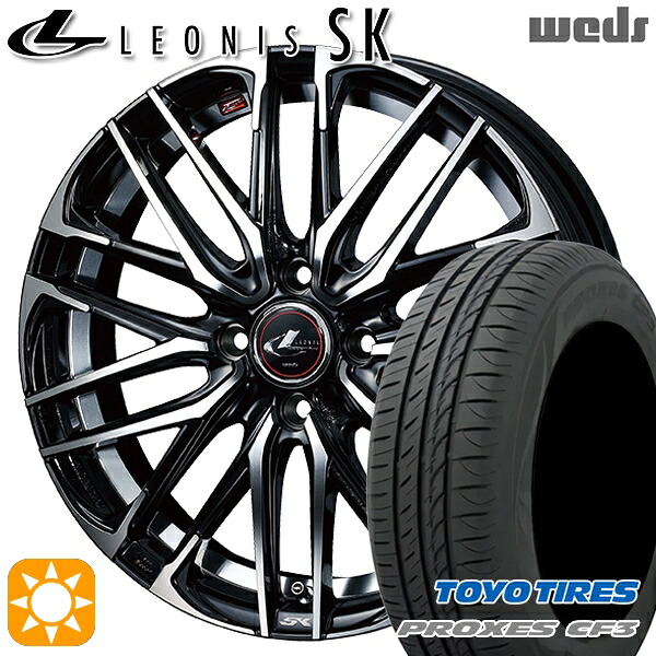 アクア ヤリス 195/50R16 88V XL トーヨー プロクセス CF3 Weds レオニス SK PBMC (パールブラック ミラーカット) 16インチ 6.0J 4H100 サマータイヤホイールセット｜タイヤホイール激安王国 89,485円