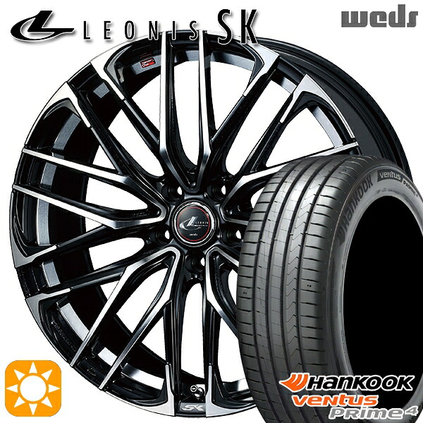 215/45R17 91W XL ハンコック ベンタスプライム4 K135 Weds レオニス SK PBMC (パールブラック ミラーカット) 17インチ 7.0J 5H114.3 サマータイヤホイールセット