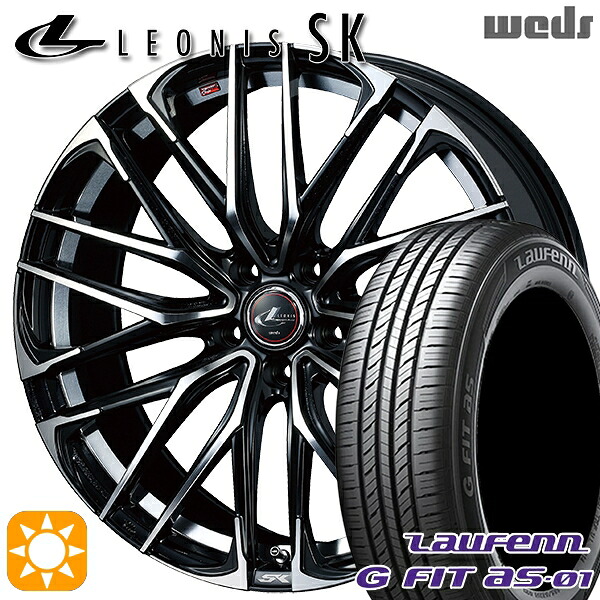 185/65R15 88H ラウフェン G FIT as-01 LH42 Weds レオニス SK PBMC (パールブラック ミラーカット) 15インチ 6.0J 5H100 サマータイヤホイールセット|タイヤホイール激安王国
