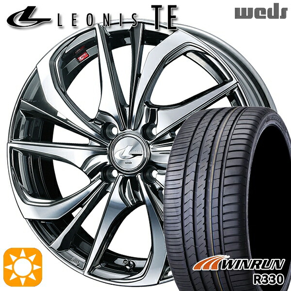 アクア ヤリス 205/40R17 84W XL ウィンラン R330 Weds レオニス TE BMCMC (ブラックメタルコート/ミラーカット) 17インチ 6.5J 4H100 サマータイヤホイールセット|タイヤホイール激安王国