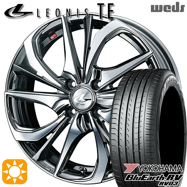 175/60R16 82H ヨコハマ ブルーアース RV03 Weds レオニス TE BMCMC (ブラックメタルコート/ミラーカット) 16インチ 6.0J 4H100 サマータイヤホイールセット|タイヤホイール激安王国
