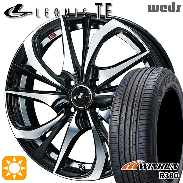 ライズ ロッキー 205/60R16 92H ウィンラン R380 Weds レオニス TE PBMC (パールブラック ミラーカット) 16インチ 6.0J 4H100 サマータイヤホイールセット|タイヤホイール激安王国