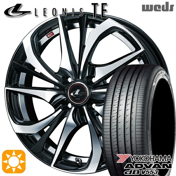 ライズ ロッキー 205/60R16 92V ヨコハマ アドバンデシベル V553 Weds レオニス TE PBMC (パールブラック ミラーカット) 16インチ 6.0J 4H100 サマータイヤホイールセット