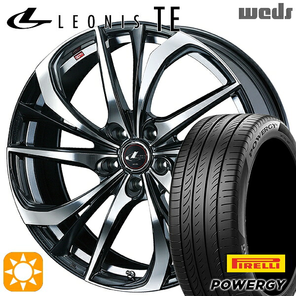 225/40R19 93W XL ピレリ パワジー Weds レオニス TE PBMC (パールブラック ミラーカット) 19インチ 8.0J 5H114.3 サマータイヤホイールセット