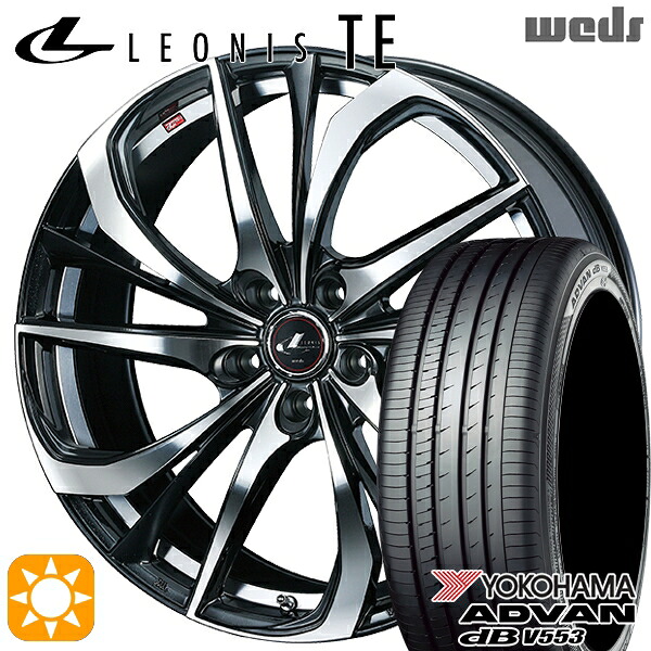 20アルファード 245/40R19 98W XL ヨコハマ アドバンデシベル V553 Weds レオニス TE PBMC (パールブラック ミラーカット) 19インチ 8.0J 5H114.3 サマータイヤホイールセット