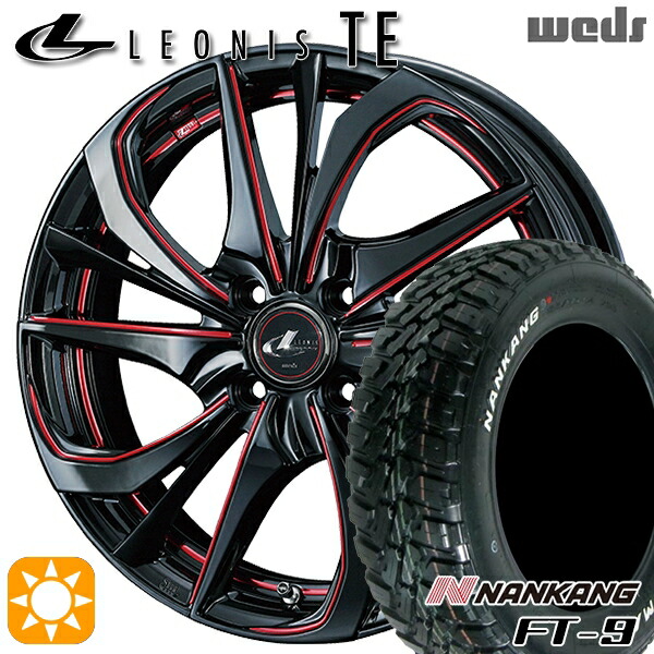 165/65R15 81S ナンカン FT-9 Weds レオニス TE BK/SC[RED] (ブラック/SCマシニング[レッド]) 15インチ 4.5J 4H100 サマータイヤホイールセット