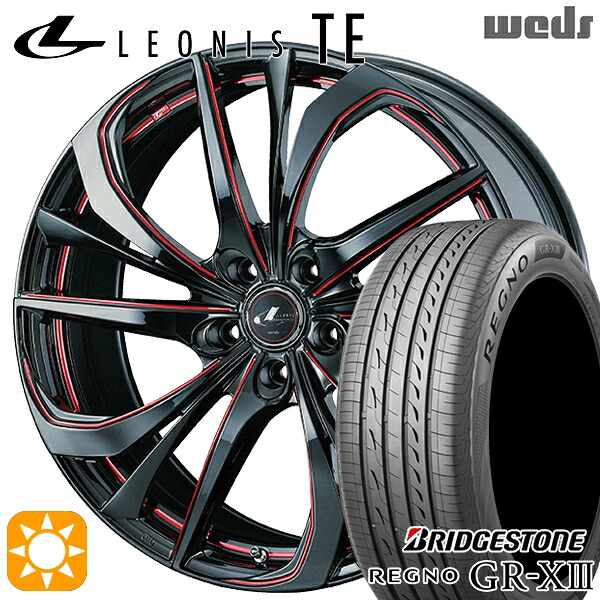 ジェイド アクセラ 225/40R18 92W XL ブリヂストン レグノ GRX3 Weds レオニス TE BK/SC[RED] (ブラック/SCマシニング[レッド]) 18インチ 7.0J 5H114.3 サマータイヤホイールセット