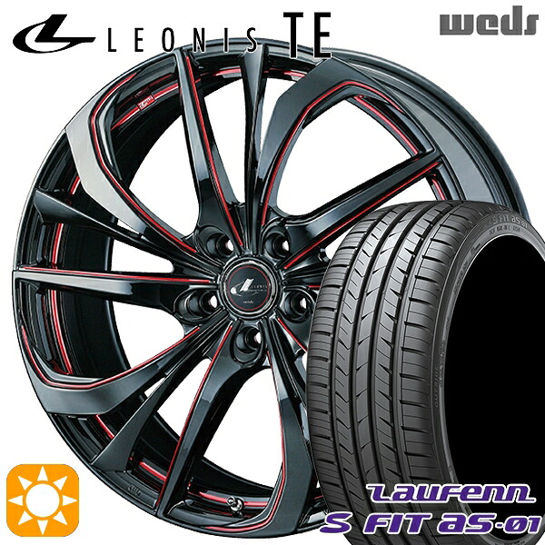 エクストレイル アテンザ 225/55R17 97W ラウフェン S FIT aS-01 LH02 Weds レオニス TE BK/SC[RED] (ブラック/SCマシニング[レッド]) 17インチ 7.0J 5H114.3 サマータイヤホイールセット