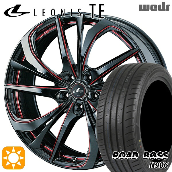 245/35R20 95W XL ロードボス N906 Weds レオニス TE BK/SC[RED] (ブラック/SCマシニング[レッド]) 20インチ 8.5J 5H114.3 サマータイヤホイールセット｜タイヤホイール激安王国