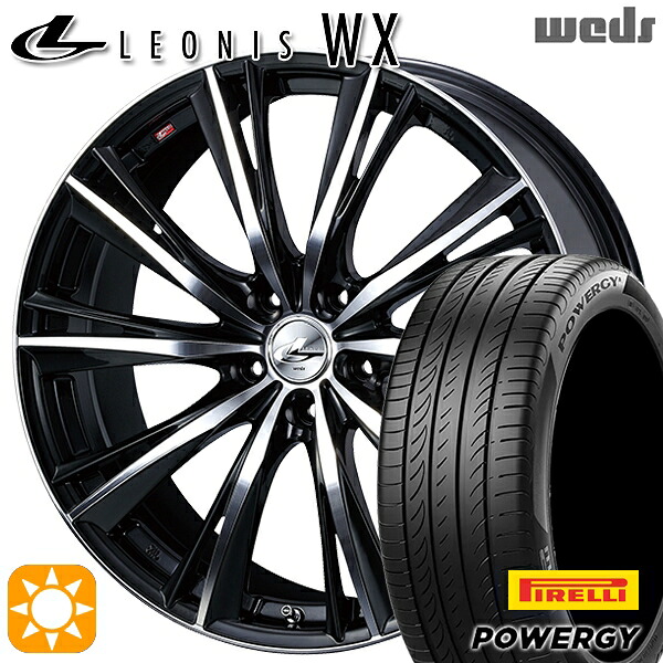 リーフ レヴォーグ 215/50R17 95W XL ピレリ パワジー Weds レオニス WX BKMC (ブラック ミラーカット) 17インチ 7.0J 5H114.3 サマータイヤホイールセット|タイヤホイール激安王国