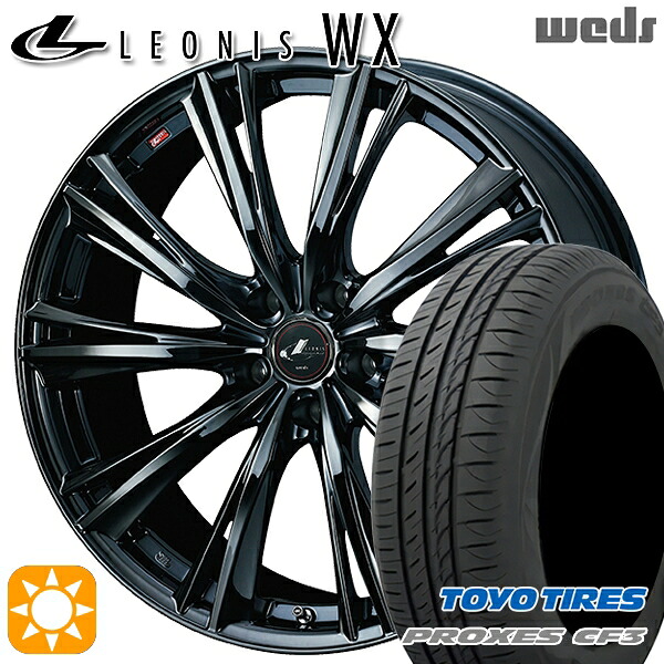 マークX スカイライン 225/45R18 95W XL トーヨー プロクセス CF3 Weds レオニス WX BMC1（ブラックメタルコート ワン） 18インチ 8.0J 5H114.3 サマータイヤホイールセット
