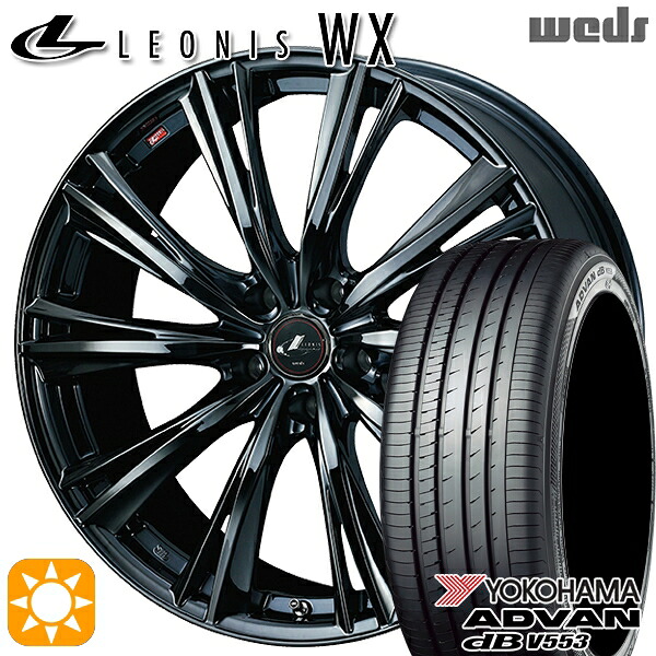 20/30系アルファード ヴェルファイア 235/50R18 97W ヨコハマ アドバンデシベル V553 Weds レオニス WX BMC1（ブラックメタルコートワン） 18インチ 8.0J 5H114.3 サマータイヤホイールセット｜タイヤホイール激安王国
