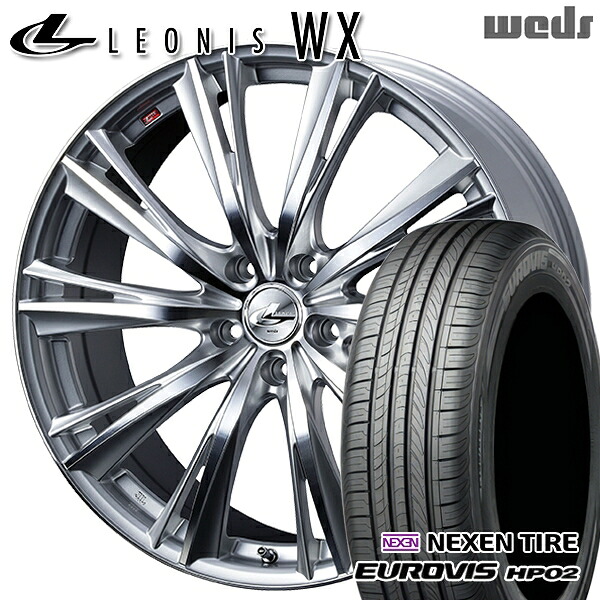 195/65R15 ネクセン ロードストーン ユーロビズ HP02 Weds レオニス WX HSMC (ハイパーシルバー ミラーカット) 15インチ 6.0J 5H100 サマータイヤホイールセット|タイヤホイール激安王国