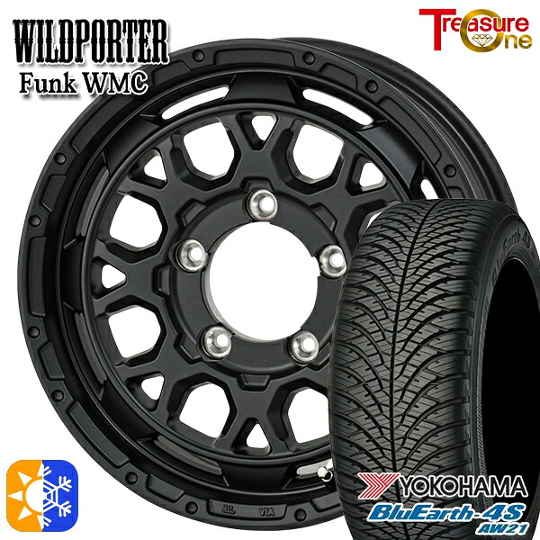 215/70R16 100H ヨコハマ ブルーアース 4S AW21 レジャーワン ワイルドポーター ファンク WMC MBK 16インチ 6.0J 5H139.7 オールシーズンタイヤホイールセット