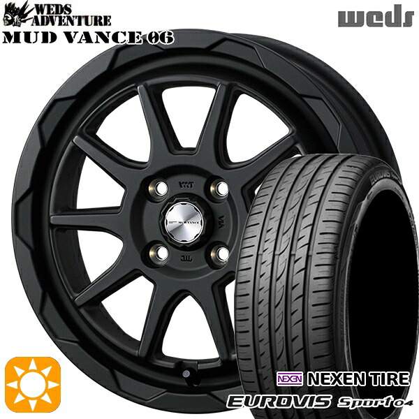 165/60R14 75H ロードストーン ユーロビズ Sport 04 Weds マッドヴァンス06 フルマットブラック 14インチ 4.5J 4H100 サマータイヤホイールセット｜タイヤホイール激安王国