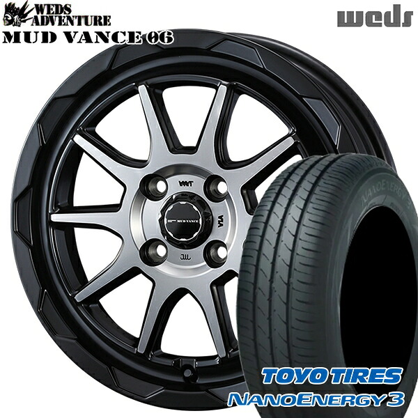 エブリィワゴン 165/60R14 75H トーヨー ナノエナジー3 Weds マッドヴァンス06 マットブラックポリッシュ 14インチ 4.5J 4H100 サマータイヤホイールセット