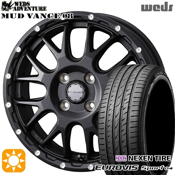 165/60R14 75H ロードストーン ユーロビズ Sport 04 Weds マッドヴァンス08 フリントブラック 14インチ 4.5J 4H100 サマータイヤホイールセット