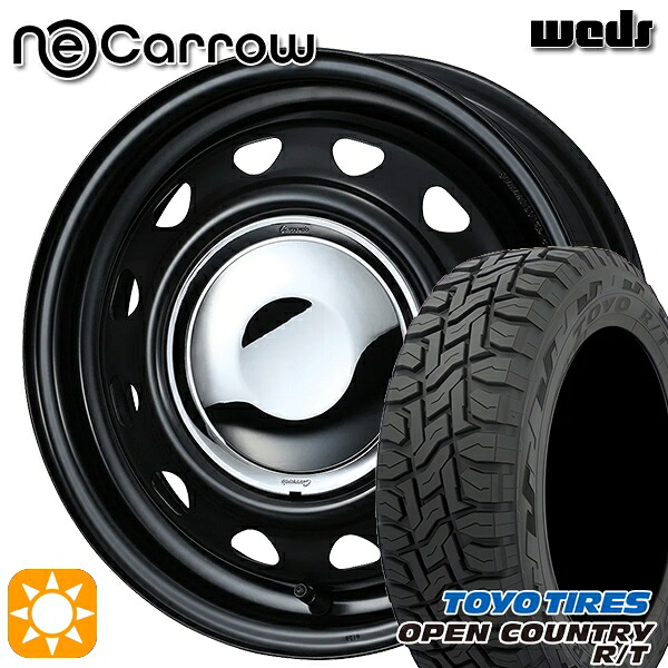 155/65R14 75Q トーヨー オープンカントリー R/T Weds ネオキャロ セミマットブラック/クロームキャップ 14インチ 4.5J 4H100 +45 サマータイヤホイールセット