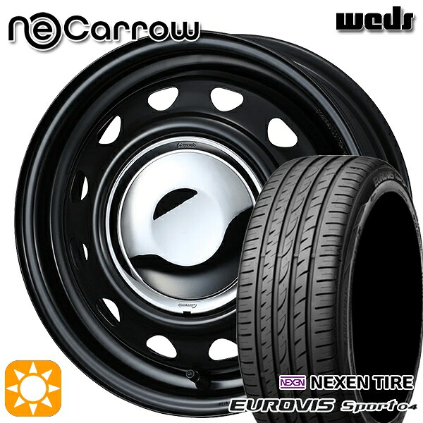 165/60R14 75H ロードストーン ユーロビズ Sport 04 Weds ネオキャロ セミマットブラック/クロームキャップ 14インチ 4.5J 4H100 +45 サマータイヤホイールセット|タイヤホイール激安王国