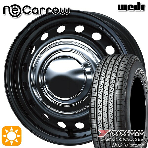 200系ハイエース 195/80R15 107/105L ヨコハマ ジオランダー H/T G056 Weds ウェッズ ネオキャロ セミマットブラック/クロームキャップ 15インチ 6.0J 6H139.7 +35 サマータイヤホイールセット