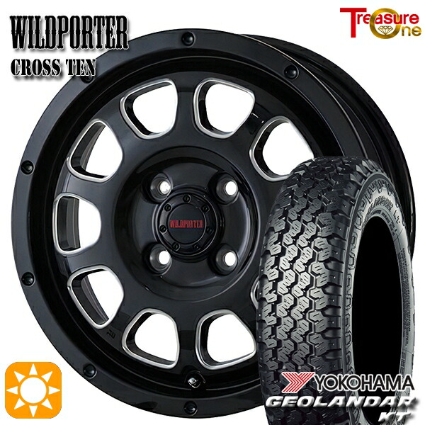 軽トラ軽バン用 145/80R12 80/78N ヨコハマ ジオランダーKT Y828C トレジャーワン ワイルドポーター クロステン BK/SM 12インチ 新品サマータイヤホイール 4本セット 送料無料