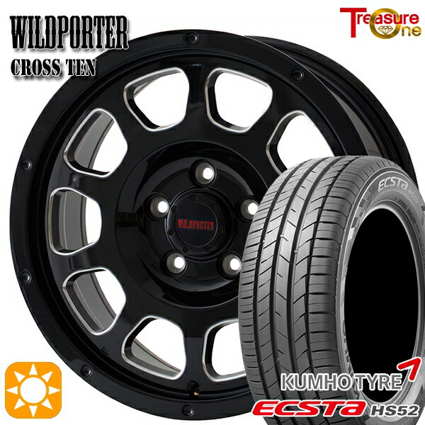 4/10ﾎﾟｲﾝﾄ10倍★C-HR カローラクロス 215/60R17 100V XL クムホ エクスタ HS52 トレジャーワン ワイルドポーター クロステン BK/SM 17インチ 7.5J 5H114.3 サマータイヤホイールセット
