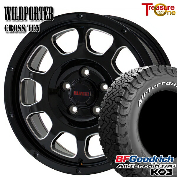 225/70R16 102/99S RWL BFグッドリッチ オールテレーン T/A KO3 トレジャーワン ワイルドポーター クロステン BK/SM 16インチ 7.0J 5H114.3 サマータイヤホイールセット｜タイヤホイール激安王国