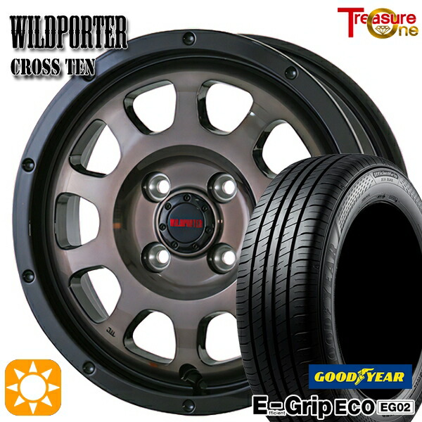 アクア クロスビー 185/55R16 83V グッドイヤー エフィシェントグリップ EG02 トレジャーワン ワイルドポーター クロステン BP/BC 16インチ 6.0J 4H100 サマータイヤホイールセット
