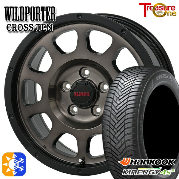215/60R16 99V XL ハンコック KInERGy 4s 2 (H750) トレジャーワン ワイルトポーター クロス10 ブラックポリッシュ/ブラッククリア 16インチ 7.0J 5H114.3 オールシーズンタイヤホイールセット