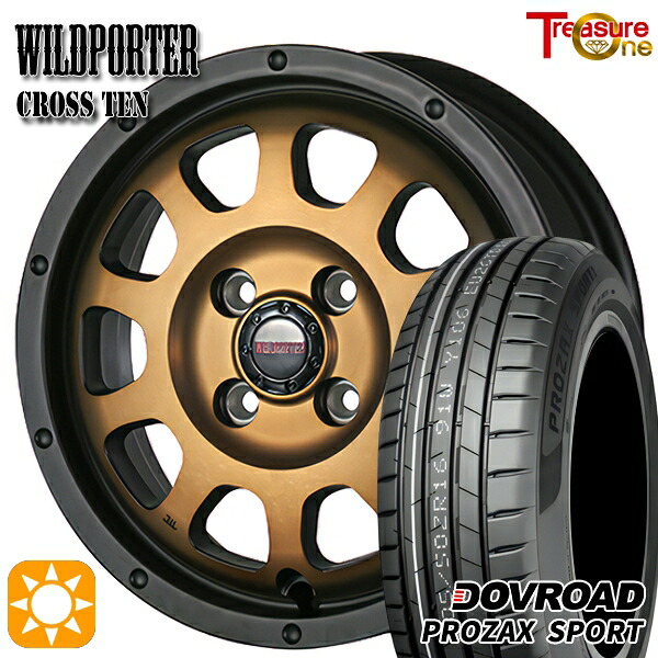4/10ﾎﾟｲﾝﾄ10倍★マツダ2 ノート 205/45R17 88W XL DOVROAD プロザックススポーツ トレジャーワン ワイルドポーター クロステン ブロンズ 17インチ 6.5J 4H100 サマータイヤホイールセット