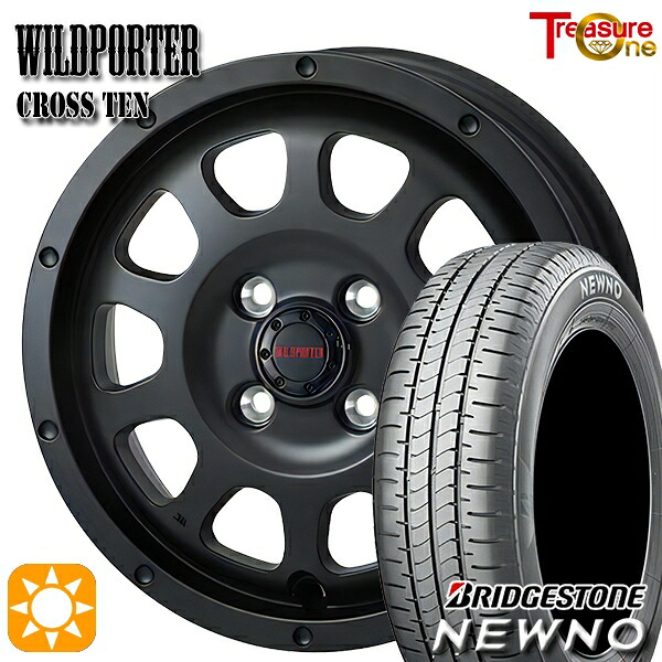 205/60R16 92H ブリヂストン ニューノ トレジャーワン ワイルドポーター クロステン マットブラック 16インチ 6.0J 4H100 サマータイヤホイールセット|タイヤホイール激安王国