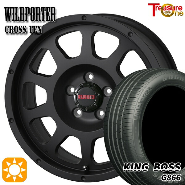 205/50R17 93W XL キングボス G866 トレジャーワン ワイルドポーター クロステン マットブラック 17インチ 7.5J 5H114.3 サマータイヤホイールセット|タイヤホイール激安王国