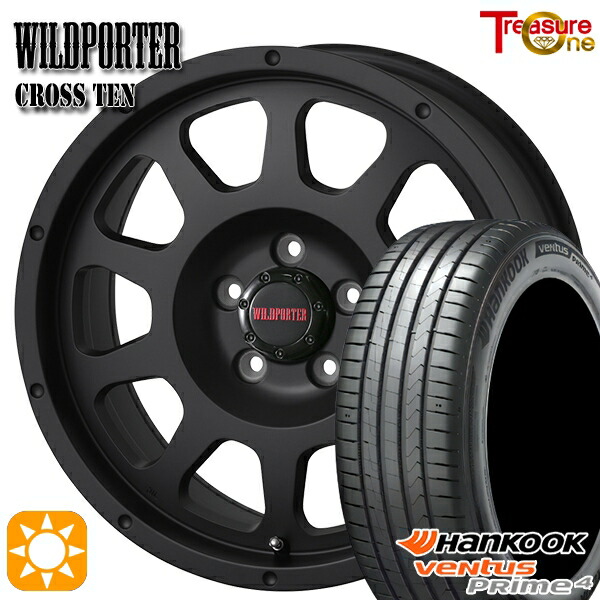 225/55R17 101W XL ハンコック ベンタスプライム4 K135 トレジャーワン ワイルドポーター クロステン マットブラック 17インチ 7.5J 5H114.3 サマータイヤホイールセット