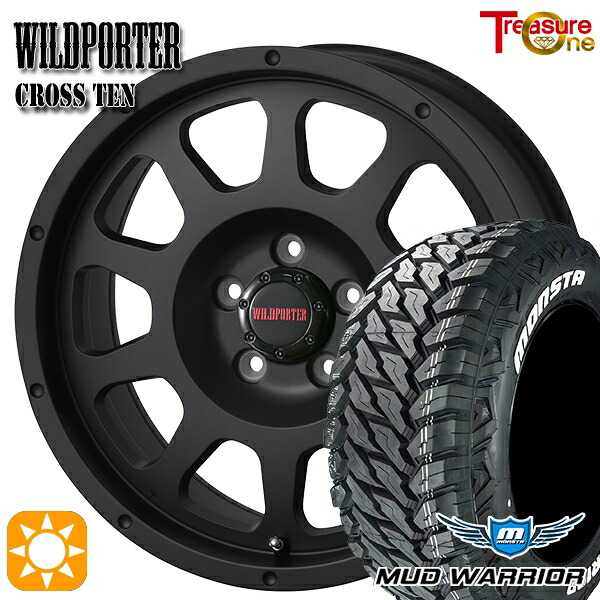 235/70R16 104/101Q LT RWL モンスタ マッドウォーリアー トレジャーワン ワイルドポーター クロステン マットブラック 16インチ 7.0J 5H114.3 サマータイヤホイールセット