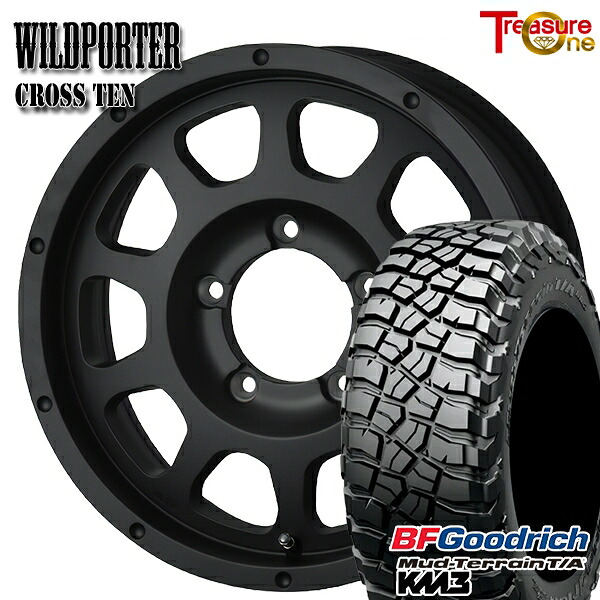 [5本セット]ジムニー LT225/75R16 115/112Q RBL BFグッドリッチ マッドテレーン T/A KM3 トレジャーワン ワイルドポーター クロステン マットブラック 16インチ 5.5J 5H139.7 サマータイヤホイールセット｜タイヤホイール激安王国